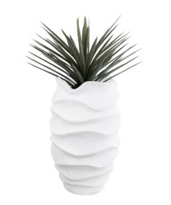 GloboStar® Artificial Garden PORTOFINO 20730 Επιδαπέδιο Πολυεστερικό Τσιμεντένιο Κασπώ Γλάστρα - Flower Pot Λευκό Φ50 x Υ80cm 15 20730 6