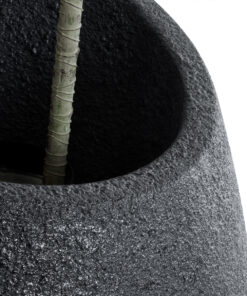 GloboStar® Artificial Garden MESTRE 20731 Επιδαπέδιο Πολυεστερικό Τσιμεντένιο Κασπώ Γλάστρα - Flower Pot Μαύρο Φ50 x Υ90cm 17 20731 07