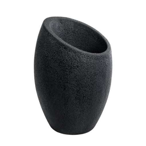 GloboStar® GloboStar® Artificial Garden MESTRE 20732 Επιδαπέδιο Πολυεστερικό Τσιμεντένιο Κασπώ Γλάστρα - Flower Pot Μαύρο Φ40 x Υ60cm