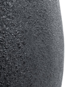 GloboStar® Artificial Garden MESTRE 20732 Επιδαπέδιο Πολυεστερικό Τσιμεντένιο Κασπώ Γλάστρα - Flower Pot Μαύρο Φ40 x Υ60cm 18 20732 8