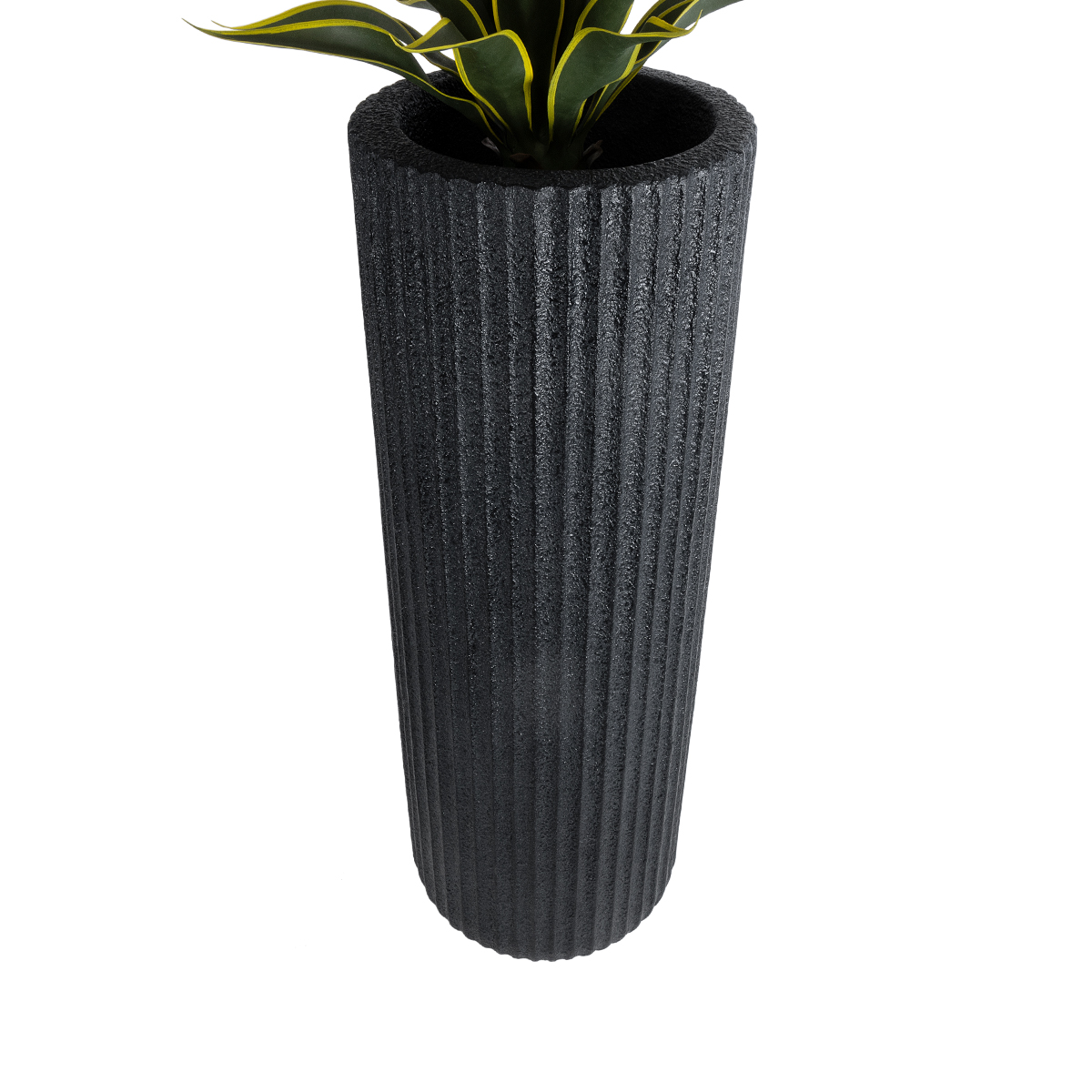 GloboStar® Artificial Garden MATERA 20733 Επιδαπέδιο Πολυεστερικό Τσιμεντένιο Κασπώ Γλάστρα - Flower Pot Μαύρο Φ42 x Υ120cm 5 GloboStar® Artificial Garden MATERA 20733 Επιδαπέδιο Πολυεστερικό Τσιμεντένιο Κασπώ Γλάστρα - Flower Pot Μαύρο Φ42 x Υ120cm - Image 3