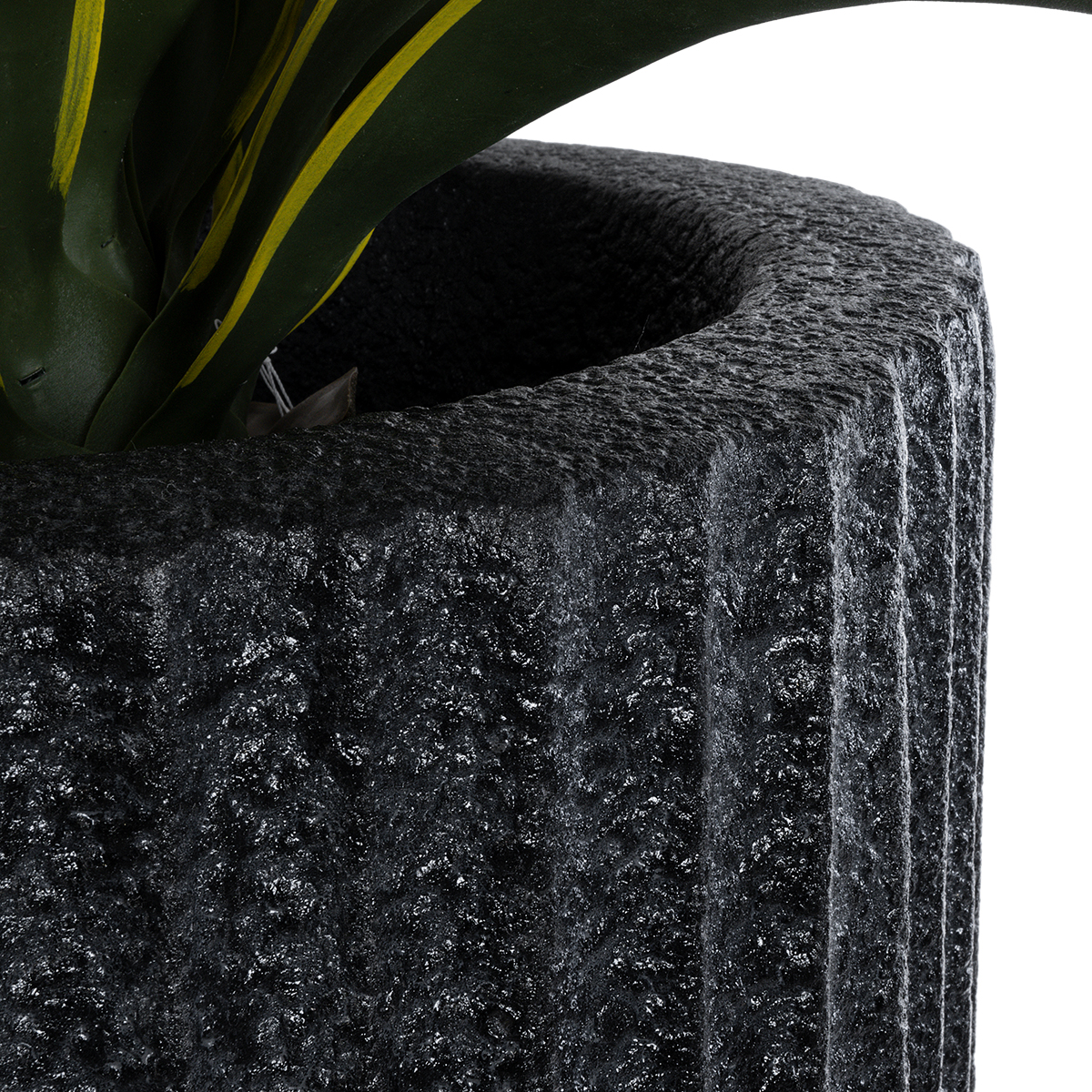 GloboStar® Artificial Garden MATERA 20733 Επιδαπέδιο Πολυεστερικό Τσιμεντένιο Κασπώ Γλάστρα - Flower Pot Μαύρο Φ42 x Υ120cm 8 GloboStar® Artificial Garden MATERA 20733 Επιδαπέδιο Πολυεστερικό Τσιμεντένιο Κασπώ Γλάστρα - Flower Pot Μαύρο Φ42 x Υ120cm - Image 6