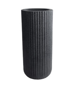 GloboStar® GloboStar® Artificial Garden MATERA 20734 Επιδαπέδιο Πολυεστερικό Τσιμεντένιο Κασπώ Γλάστρα - Flower Pot Μαύρο Φ42 x Υ90cm
