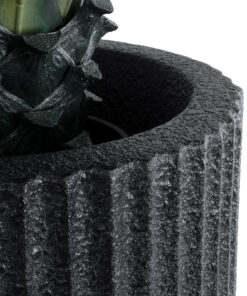 GloboStar® Artificial Garden MATERA 20734 Επιδαπέδιο Πολυεστερικό Τσιμεντένιο Κασπώ Γλάστρα - Flower Pot Μαύρο Φ42 x Υ90cm 17 20734 07