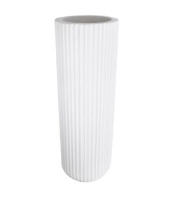 GloboStar® GloboStar® Artificial Garden MARSALA 20735 Επιδαπέδιο Πολυεστερικό Τσιμεντένιο Κασπώ Γλάστρα - Flower Pot Λευκό Φ41 x Υ120cm