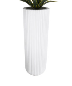 Alternative view of GloboStar® Artificial Garden MARSALA 20735 Επιδαπέδιο Πολυεστερικό Τσιμεντένιο Κασπώ Γλάστρα - Flower Pot Λευκό Φ41 x Υ120cm