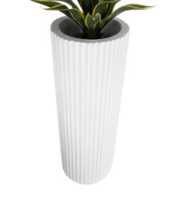 GloboStar® Artificial Garden MARSALA 20735 Επιδαπέδιο Πολυεστερικό Τσιμεντένιο Κασπώ Γλάστρα - Flower Pot Λευκό Φ41 x Υ120cm 14 20735 4