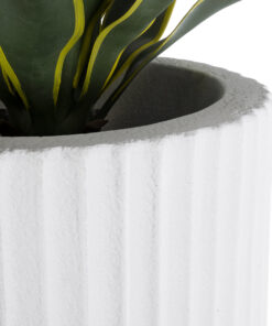 GloboStar® Artificial Garden MARSALA 20735 Επιδαπέδιο Πολυεστερικό Τσιμεντένιο Κασπώ Γλάστρα - Flower Pot Λευκό Φ41 x Υ120cm 17 20735 7