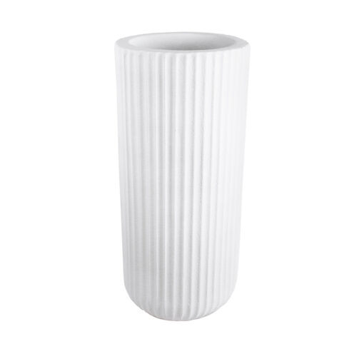 GloboStar® GloboStar® Artificial Garden MARSALA 20736 Επιδαπέδιο Πολυεστερικό Τσιμεντένιο Κασπώ Γλάστρα - Flower Pot Λευκό Φ41 x Υ90cm
