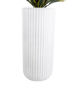 GloboStar® Artificial Garden MARSALA 20736 Επιδαπέδιο Πολυεστερικό Τσιμεντένιο Κασπώ Γλάστρα - Flower Pot Λευκό Φ41 x Υ90cm 14 20736 4