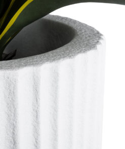 GloboStar® Artificial Garden MARSALA 20736 Επιδαπέδιο Πολυεστερικό Τσιμεντένιο Κασπώ Γλάστρα - Flower Pot Λευκό Φ41 x Υ90cm 17 20736 7