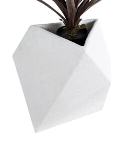 GloboStar® Artificial Garden ALBEROBELLO 20737 Επιδαπέδιο Πολυεστερικό Τσιμεντένιο Κασπώ Γλάστρα - Flower Pot Λευκό Μ50 x Π30 x Υ50cm 14 20737 04