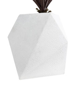 GloboStar® Artificial Garden ALBEROBELLO 20737 Επιδαπέδιο Πολυεστερικό Τσιμεντένιο Κασπώ Γλάστρα - Flower Pot Λευκό Μ50 x Π30 x Υ50cm 15 20737 05