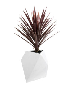 GloboStar® Artificial Garden ALBEROBELLO 20737 Επιδαπέδιο Πολυεστερικό Τσιμεντένιο Κασπώ Γλάστρα - Flower Pot Λευκό Μ50 x Π30 x Υ50cm 16 20737 6