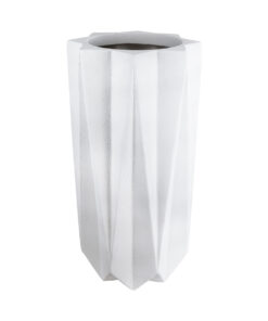 GloboStar® GloboStar® Artificial Garden PADOVA 20739 Επιδαπέδιο Πολυεστερικό Τσιμεντένιο Κασπώ Γλάστρα - Flower Pot Λευκό Φ48 x Υ100cm