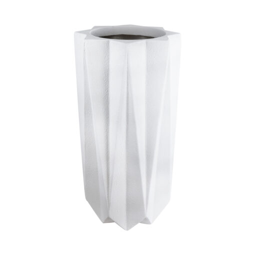 GloboStar® GloboStar® Artificial Garden PADOVA 20739 Επιδαπέδιο Πολυεστερικό Τσιμεντένιο Κασπώ Γλάστρα - Flower Pot Λευκό Φ48 x Υ100cm