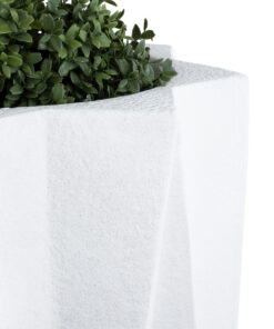 GloboStar® Artificial Garden PADOVA 20740 Επιδαπέδιο Πολυεστερικό Τσιμεντένιο Κασπώ Γλάστρα - Flower Pot Λευκό Φ46 x Υ67cm 17 20740 07