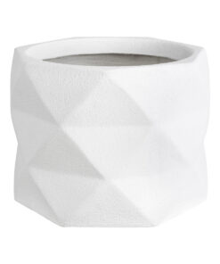 GloboStar® GloboStar® Artificial Garden VARENNA 20742 Επιδαπέδιο Πολυεστερικό Τσιμεντένιο Κασπώ Γλάστρα - Flower Pot Λευκό Φ40 x Υ30cm