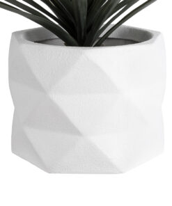 Alternative view of GloboStar® Artificial Garden VARENNA 20742 Επιδαπέδιο Πολυεστερικό Τσιμεντένιο Κασπώ Γλάστρα - Flower Pot Λευκό Φ40 x Υ30cm