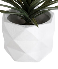 GloboStar® Artificial Garden VARENNA 20742 Επιδαπέδιο Πολυεστερικό Τσιμεντένιο Κασπώ Γλάστρα - Flower Pot Λευκό Φ40 x Υ30cm 15 20742 4