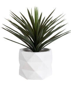 GloboStar® Artificial Garden VARENNA 20742 Επιδαπέδιο Πολυεστερικό Τσιμεντένιο Κασπώ Γλάστρα - Flower Pot Λευκό Φ40 x Υ30cm 17 20742 6