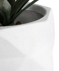 GloboStar® Artificial Garden VARENNA 20742 Επιδαπέδιο Πολυεστερικό Τσιμεντένιο Κασπώ Γλάστρα - Flower Pot Λευκό Φ40 x Υ30cm 18 20742 7