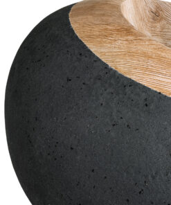 GloboStar® Artificial Garden RAVELLO 20746 Επιδαπέδιο Πολυεστερικό Τσιμεντένιο Κασπώ Γλάστρα - Flower Pot Μαύρο με Καφέ Μ82 x Π62 x Υ45cm 17 20746 8