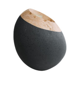 GloboStar® GloboStar® Artificial Garden RAVELLO 20747 Επιδαπέδιο Πολυεστερικό Τσιμεντένιο Κασπώ Γλάστρα - Flower Pot Μαύρο με Καφέ Μ60 x Π50 x Υ75cm