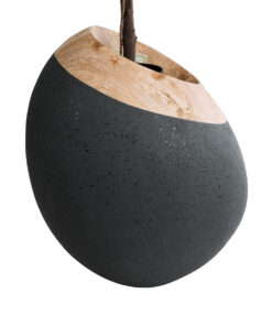 Alternative view of GloboStar® Artificial Garden RAVELLO 20747 Επιδαπέδιο Πολυεστερικό Τσιμεντένιο Κασπώ Γλάστρα - Flower Pot Μαύρο με Καφέ Μ60 x Π50 x Υ75cm