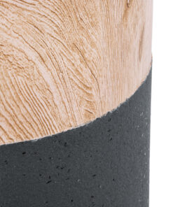 GloboStar® Artificial Garden BELLANO 20748 Επιδαπέδιο Πολυεστερικό Τσιμεντένιο Κασπώ Γλάστρα - Flower Pot Μαύρο με Καφέ Φ36 x Υ90cm 18 20748 8