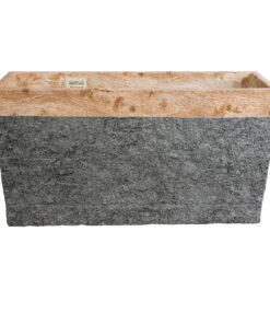 GloboStar® GloboStar® Artificial Garden TOSCANE 20749 Επιδαπέδιο Πολυεστερικό Τσιμεντένιο Κασπώ Γλάστρα - Flower Pot Γκρι με Καφέ Μ110 x Π30 x Υ61cm