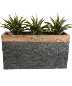 Alternative view of GloboStar® Artificial Garden TOSCANE 20749 Επιδαπέδιο Πολυεστερικό Τσιμεντένιο Κασπώ Γλάστρα - Flower Pot Γκρι με Καφέ Μ110 x Π30 x Υ61cm