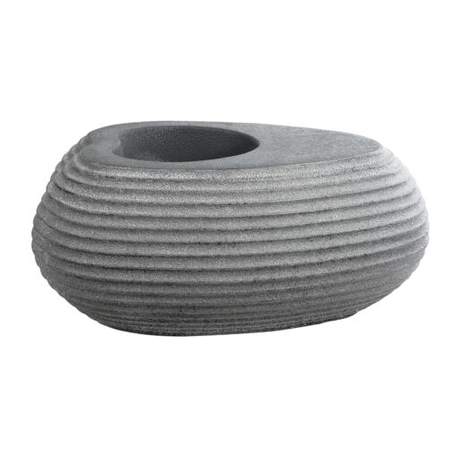 GloboStar® GloboStar® Artificial Garden FLORENCE 20750 Επιδαπέδιο Πολυεστερικό Τσιμεντένιο Κασπώ Γλάστρα - Flower Pot Γκρι Μ108 x Π72 x Υ40cm