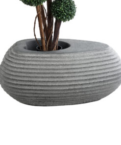 Alternative view of GloboStar® Artificial Garden FLORENCE 20750 Επιδαπέδιο Πολυεστερικό Τσιμεντένιο Κασπώ Γλάστρα - Flower Pot Γκρι Μ108 x Π72 x Υ40cm