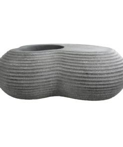 GloboStar® GloboStar® Artificial Garden FLORENCE 20751 Επιδαπέδιο Πολυεστερικό Τσιμεντένιο Κασπώ Γλάστρα - Flower Pot Γκρι Μ130 x Π90 x Υ48cm