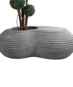 Alternative view of GloboStar® Artificial Garden FLORENCE 20751 Επιδαπέδιο Πολυεστερικό Τσιμεντένιο Κασπώ Γλάστρα - Flower Pot Γκρι Μ130 x Π90 x Υ48cm