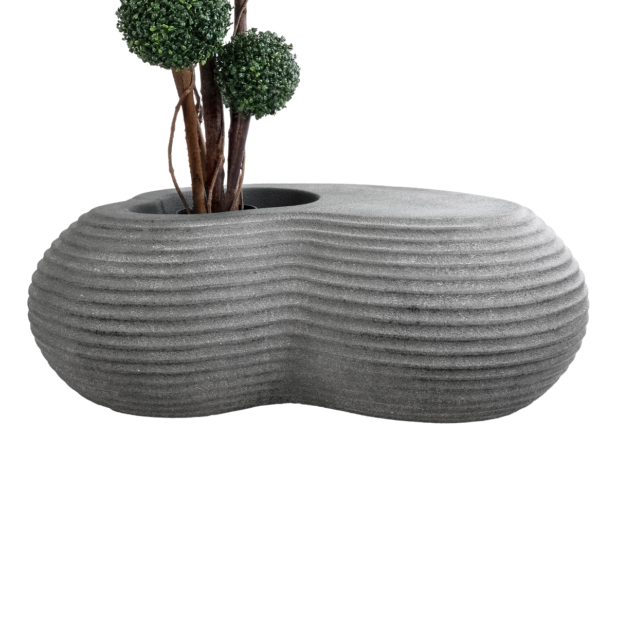 GloboStar® Artificial Garden FLORENCE 20751 Επιδαπέδιο Πολυεστερικό Τσιμεντένιο Κασπώ Γλάστρα - Flower Pot Γκρι Μ130 x Π90 x Υ48cm 4 GloboStar® Artificial Garden FLORENCE 20751 Επιδαπέδιο Πολυεστερικό Τσιμεντένιο Κασπώ Γλάστρα - Flower Pot Γκρι Μ130 x Π90 x Υ48cm - Image 2