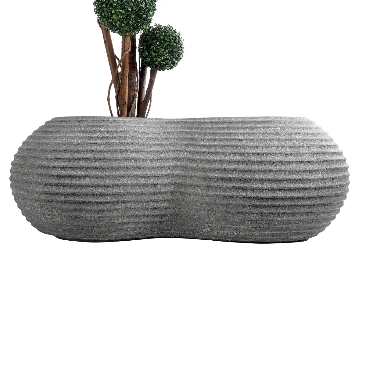 GloboStar® Artificial Garden FLORENCE 20751 Επιδαπέδιο Πολυεστερικό Τσιμεντένιο Κασπώ Γλάστρα - Flower Pot Γκρι Μ130 x Π90 x Υ48cm 6 GloboStar® Artificial Garden FLORENCE 20751 Επιδαπέδιο Πολυεστερικό Τσιμεντένιο Κασπώ Γλάστρα - Flower Pot Γκρι Μ130 x Π90 x Υ48cm - Image 4