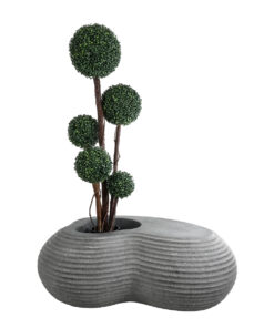 GloboStar® Artificial Garden FLORENCE 20751 Επιδαπέδιο Πολυεστερικό Τσιμεντένιο Κασπώ Γλάστρα - Flower Pot Γκρι Μ130 x Π90 x Υ48cm 17 20751 6