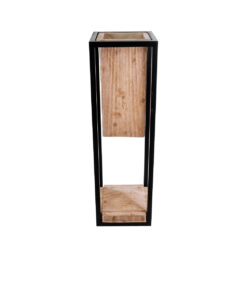 GloboStar® GloboStar® Artificial Garden CASSIANO 20752 Επιδαπέδιο Μεταλλικό Τσιμεντένιο Κασπώ Γλάστρα - Flower Pot Καφέ με Μαύρο Μ36 x Π36 x Υ120cm