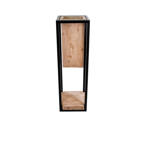GloboStar® GloboStar® Artificial Garden CASSIANO 20752 Επιδαπέδιο Μεταλλικό Τσιμεντένιο Κασπώ Γλάστρα - Flower Pot Καφέ με Μαύρο Μ36 x Π36 x Υ120cm
