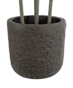 GloboStar® Artificial Garden LUCCA 20755 Επιδαπέδιο Πολυεστερικό Τσιμεντένιο Κασπώ Γλάστρα - Flower Pot Καφέ Φ25 x Υ23cm 13 20755 3