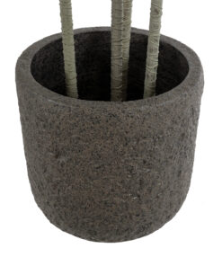 GloboStar® Artificial Garden LUCCA 20755 Επιδαπέδιο Πολυεστερικό Τσιμεντένιο Κασπώ Γλάστρα - Flower Pot Καφέ Φ25 x Υ23cm 14 20755 4