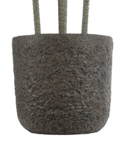 GloboStar® Artificial Garden LUCCA 20755 Επιδαπέδιο Πολυεστερικό Τσιμεντένιο Κασπώ Γλάστρα - Flower Pot Καφέ Φ25 x Υ23cm 15 20755 5