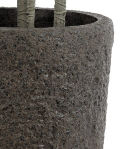 GloboStar® Artificial Garden LUCCA 20755 Επιδαπέδιο Πολυεστερικό Τσιμεντένιο Κασπώ Γλάστρα - Flower Pot Καφέ Φ25 x Υ23cm 17 20755 7