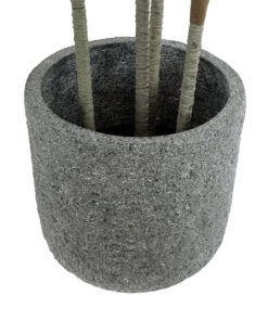 GloboStar® Artificial Garden ERICE 20757 Επιδαπέδιο Πολυεστερικό Τσιμεντένιο Κασπώ Γλάστρα - Flower Pot Γκρι Φ25 x Υ23cm 15 20757 4