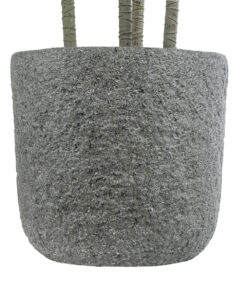 GloboStar® Artificial Garden ERICE 20757 Επιδαπέδιο Πολυεστερικό Τσιμεντένιο Κασπώ Γλάστρα - Flower Pot Γκρι Φ25 x Υ23cm 16 20757 5