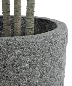 GloboStar® Artificial Garden ERICE 20757 Επιδαπέδιο Πολυεστερικό Τσιμεντένιο Κασπώ Γλάστρα - Flower Pot Γκρι Φ25 x Υ23cm 18 20757 7
