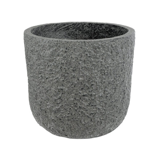 GloboStar® GloboStar® Artificial Garden ERICE 20758 Επιδαπέδιο Πολυεστερικό Τσιμεντένιο Κασπώ Γλάστρα - Flower Pot Γκρι Φ31 x Υ28cm