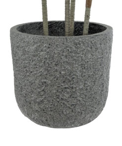 Alternative view of GloboStar® Artificial Garden ERICE 20758 Επιδαπέδιο Πολυεστερικό Τσιμεντένιο Κασπώ Γλάστρα - Flower Pot Γκρι Φ31 x Υ28cm